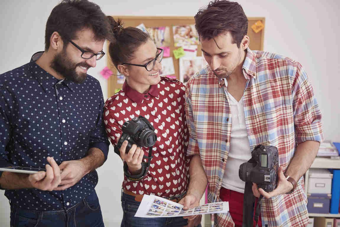 Meeting with other photographers at office